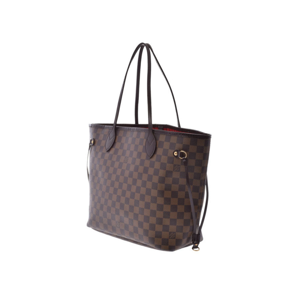 Louis Vuitton Leather Damier Neverfull Bag Brown